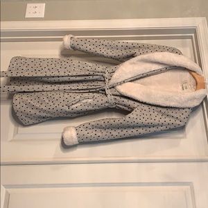 Anthropologie Saturday Sunday Gray Polka Dot Robe